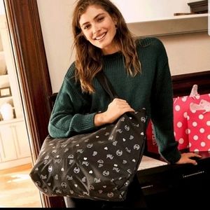 VS Pink Black Tote w/Silver Foil Logo